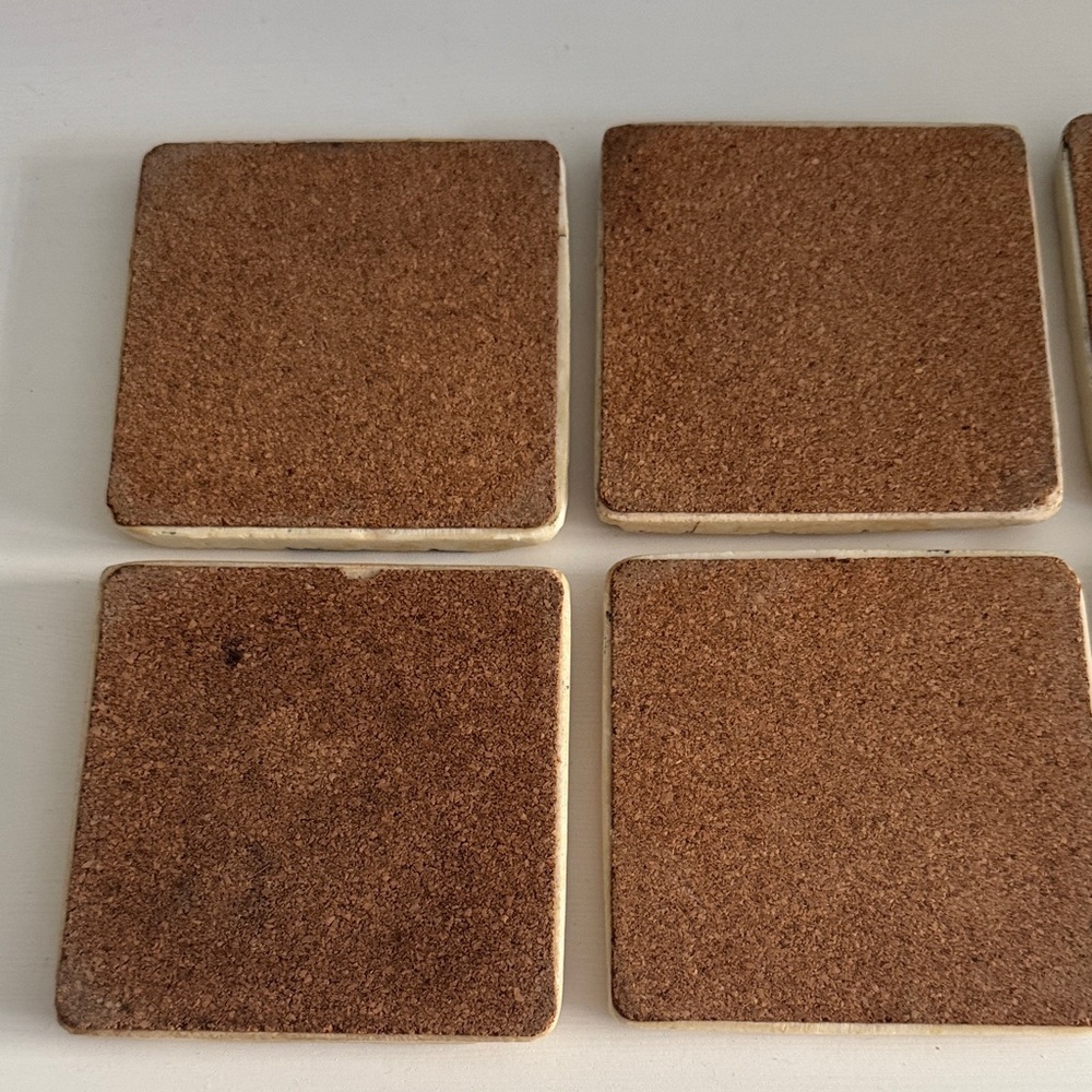 Vintage Carte Postale Cork Backed Stone Coasters (6) - Picture 9 of 9
